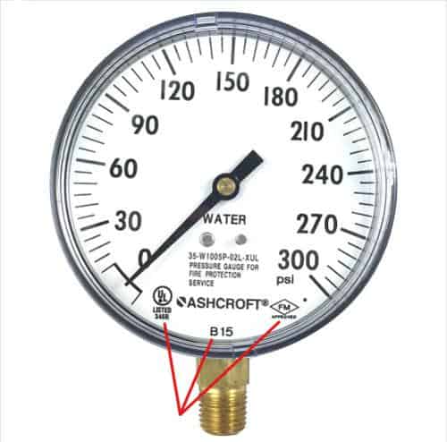 Listed Fire Sprinkler Gauge