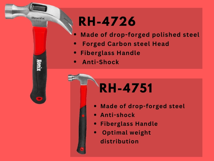 infographic about Ronix hammers’ features