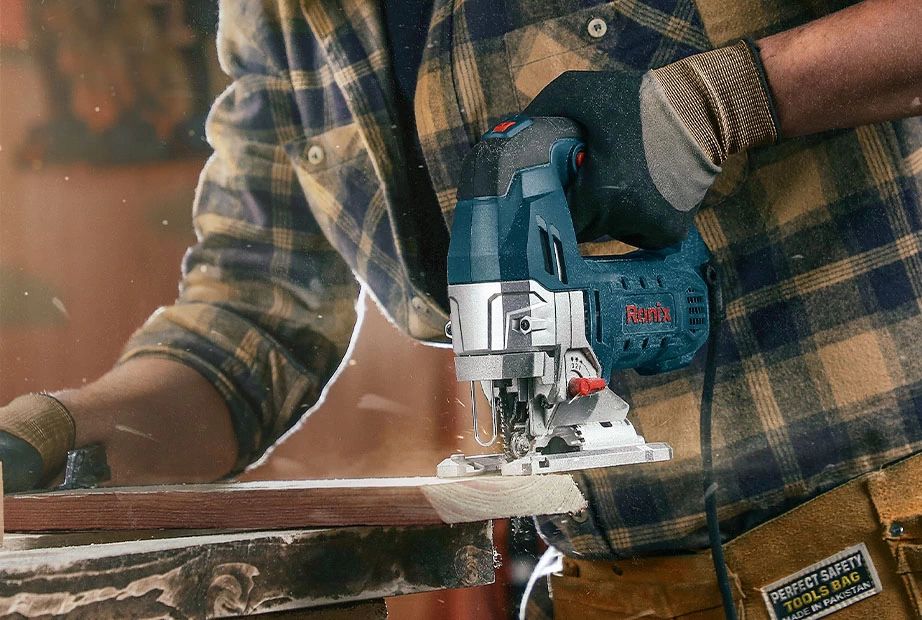 A jigsaw is used to cut wood