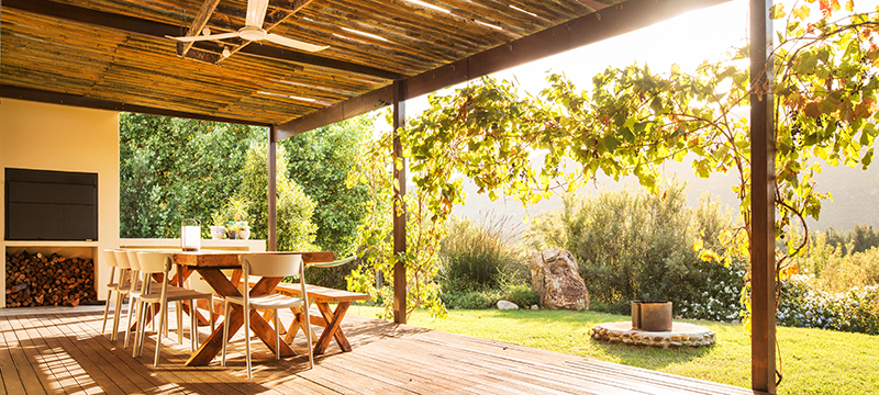 A backyard on a nice sunny day