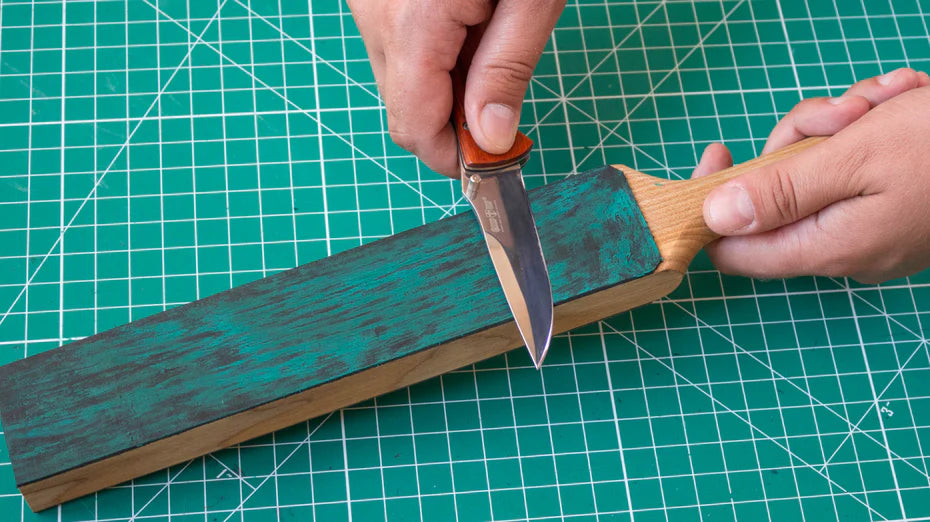 polishing a knife